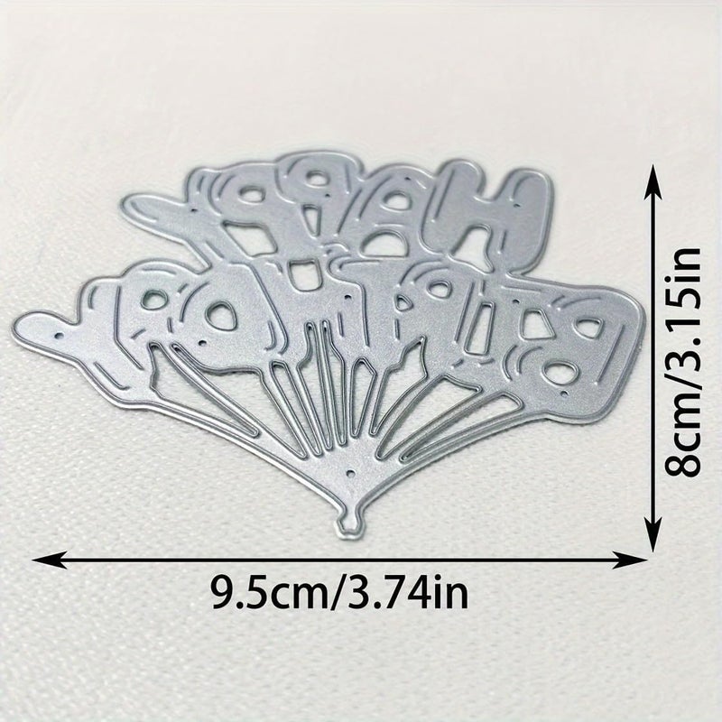 Lapoo Flowers Metal Cutting Die for Scrapbooking - Durable, Cut Stencils for DIY Scrapbook Photo Album Decorative Paper Card, Card Making Supplies, Embossing (Happy Birthday 3.7 x 3.1 in) - Image 3
